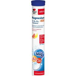 Eine Verpackung mit Brausetabletten für Magnesium in Zitronen-Grapefruit-Geschmack.