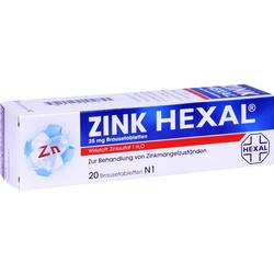 Eine Schachtel Zink Brausetabletten der Marke Hexal zur Behandlung von Zinkmangel.