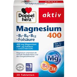 Auf der Verpackung steht "Doppelherz aktiv" mit Magnesium und Vitaminen.