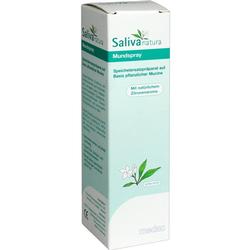 Verpackung eines Mundsprays mit Zitronenaroma und pflanzlichen Inhaltsstoffen.