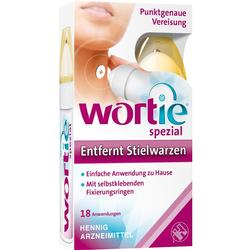 Verpackung eines Produkts zur Entfernung von Stielwarzen.